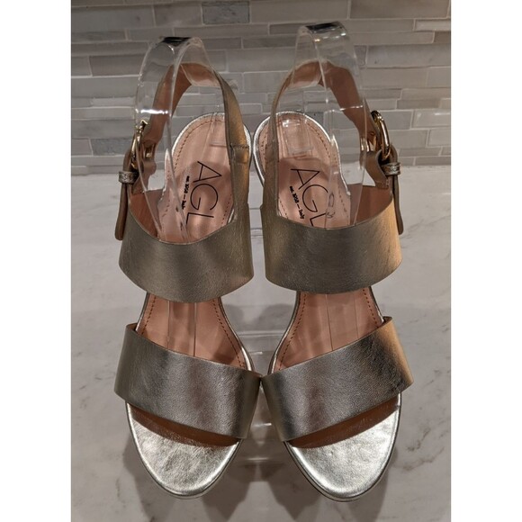Women's AGL Attilio Giusti Leombruni Diletta Platinum Strappy Sandal 38/8   $495 - Picture 4 of 12